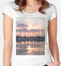 Softly - God Rays and Yachts in Rose Gold and Amethyst Women's Fitted Scoop T-Shirt
