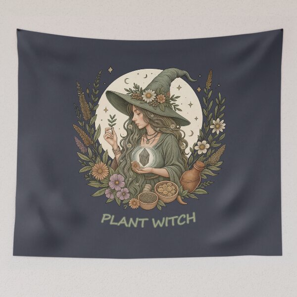 Item preview, Plant Witch Aesthetic, Botanical Magic & Wiccan Soul nature witch, herbalism, wicca, pagan, crystals, moon phases, earth magic designed and sold by Collagedream.