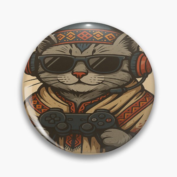 Item preview, Too Cool to Respawn – Funny Gamer Cat with Berber Style designed and sold by GeekGliter.