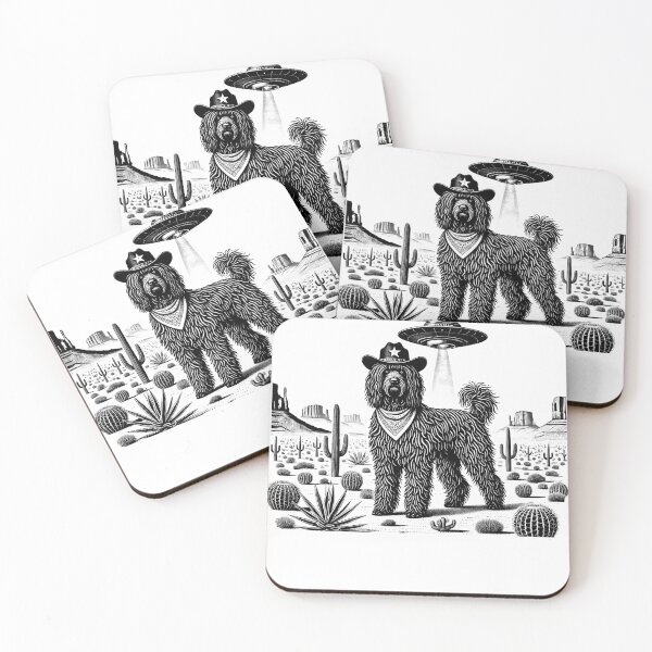 Item preview, Vintage Retro Puli UFO Western Country Wild West Dog Mom Dad designed and sold by Kimberley King Art  King Art.
