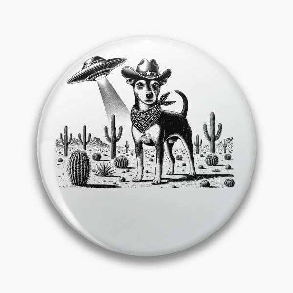 Item preview, Vintage Retro Rat Terrier UFO Western Country Wild West Dog Mom Dad designed and sold by Kimberley King Art  King Art.