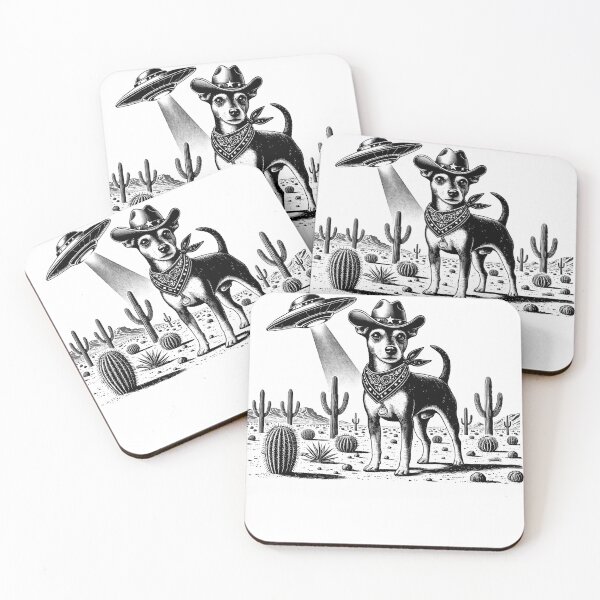 Item preview, Vintage Retro Rat Terrier UFO Western Country Wild West Dog Mom Dad designed and sold by Kimberley King Art  King Art.