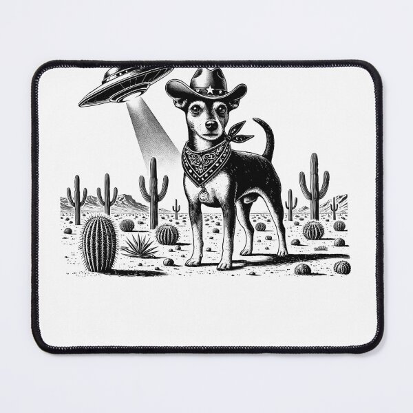 Item preview, Vintage Retro Rat Terrier UFO Western Country Wild West Dog Mom Dad designed and sold by Kimberley King Art  King Art.