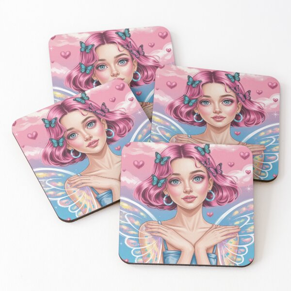 Item preview, Y2K Fairycore Girl with Pink Hair and Butterflies Aesthetic  designed and sold by MOTAS FASHION .