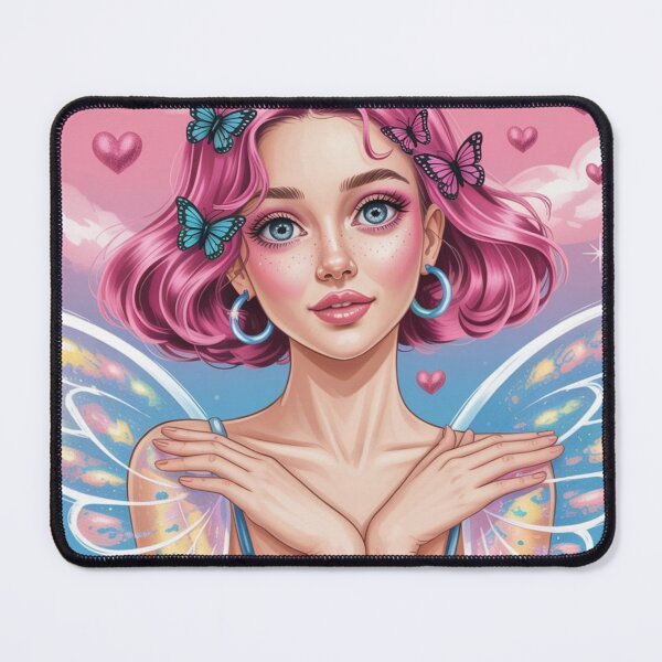 Item preview, Y2K Fairycore Girl with Pink Hair and Butterflies Aesthetic designed and sold by MOTAS FASHION .