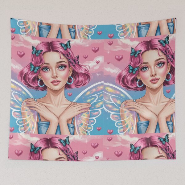 Item preview, Y2K Fairycore Girl with Pink Hair and Butterflies Aesthetic  designed and sold by MOTAS FASHION .