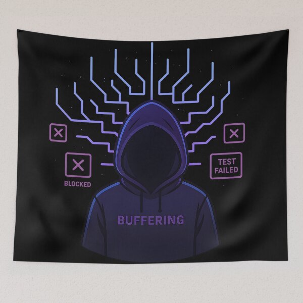 Artikelvorschau, Puffernder Hacker-Aufkleber Glitch Art Design entworfen und verkauft von MysticArtisan.