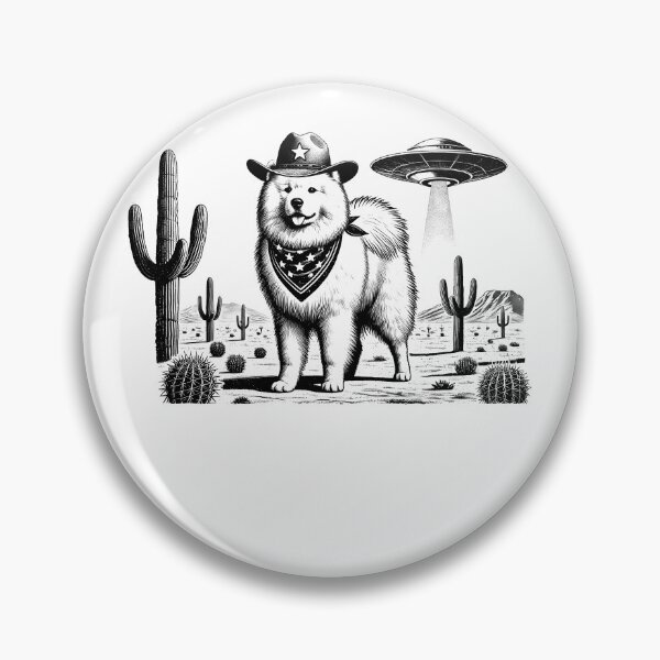 Item preview, Vintage Retro Samoyed UFO Western Country Wild West Dog Mom Dad designed and sold by Kimberley King Art  King Art.