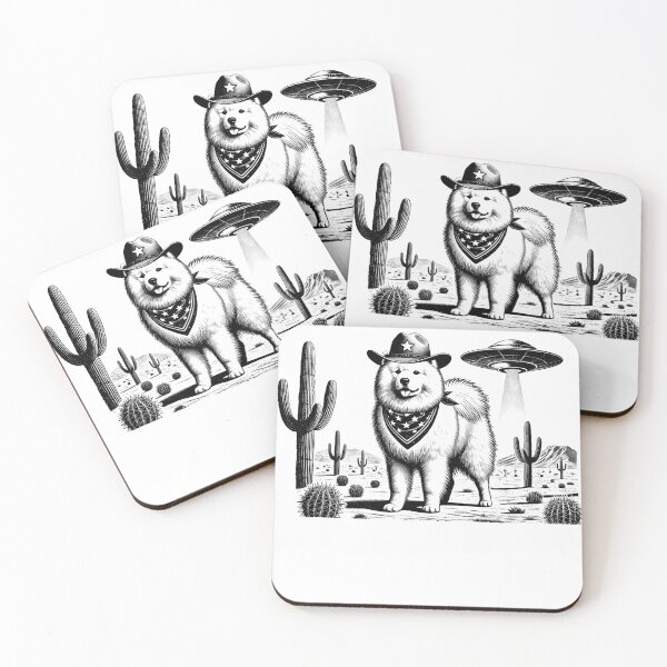 Item preview, Vintage Retro Samoyed UFO Western Country Wild West Dog Mom Dad designed and sold by Kimberley King Art  King Art.