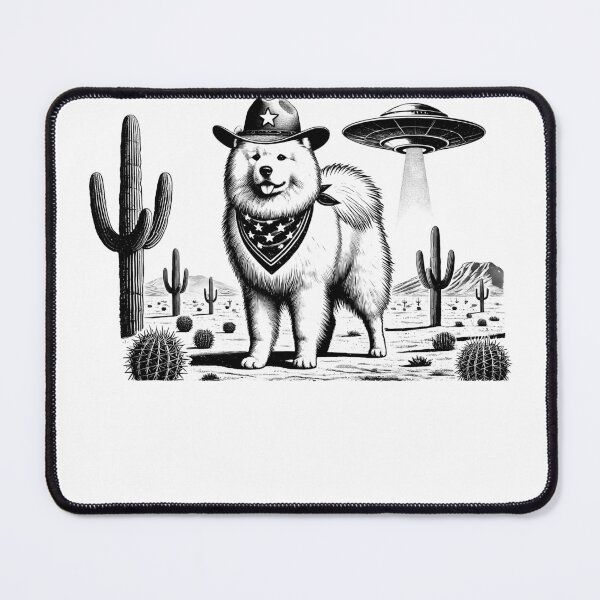 Item preview, Vintage Retro Samoyed UFO Western Country Wild West Dog Mom Dad designed and sold by Kimberley King Art King Art.