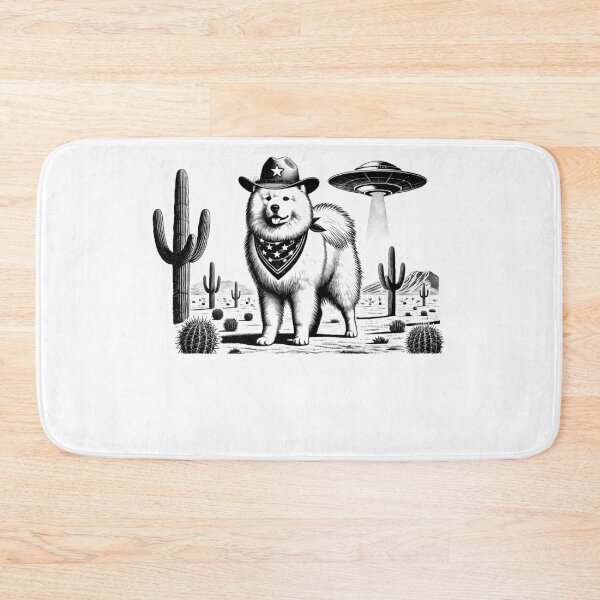 Item preview, Vintage Retro Samoyed UFO Western Country Wild West Dog Mom Dad designed and sold by Kimberley King Art  King Art.