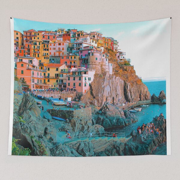Item preview, Manarola Coastal Village, Italy Travel Wall Decor, Colorful Italian Seaside designed and sold by Artistic Gift Print.