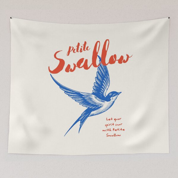 Item preview, Vintage Illustration of Swallow Bird With Handwritten Typography on Beige Background designed and sold by Rue Design Company.