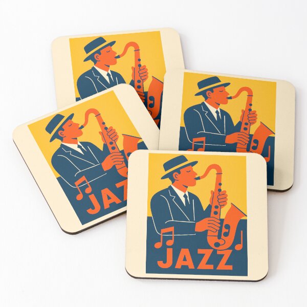 Item preview, Vintage Jazz Saxophonist Poster in colors designed and sold by SteadyRolling.