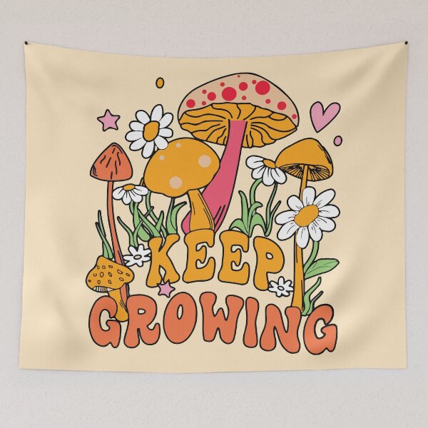 Item preview, Keep growing mushroom and flowers  designed and sold by BrownHorse90s.