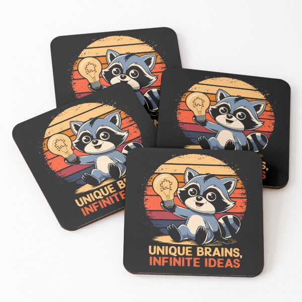 Item preview, Unique Brains, Infinite Ideas – Raccoon Holding Puzzle Lightbulb designed and sold by Taans-Creation.
