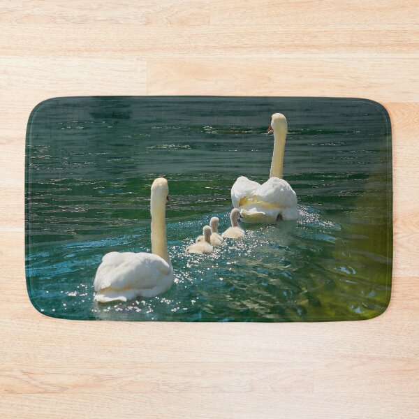 Item preview, Swan family on calm waters designed and sold by beatbieri.ch.