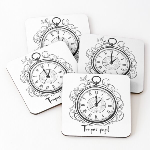 Item preview, Tempus Fugit – Latin Quote with Botanical Clock Design designed and sold by OOctopusStore.