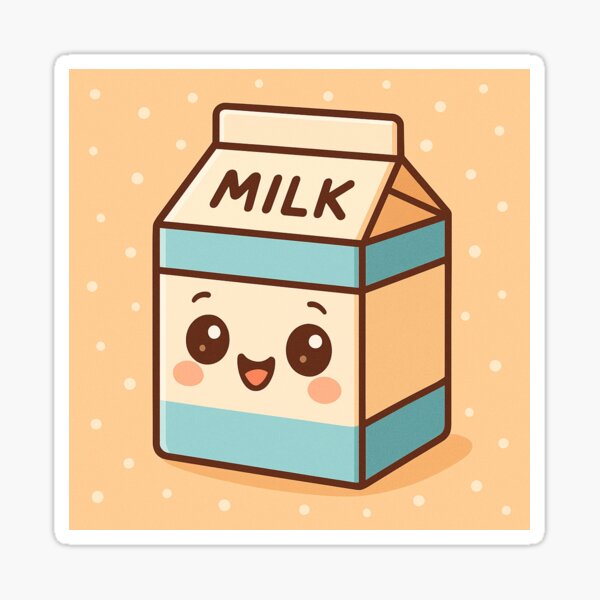 Item preview, Kawaii Milk Carton with Happy Face designed and sold by JasonMaccool.