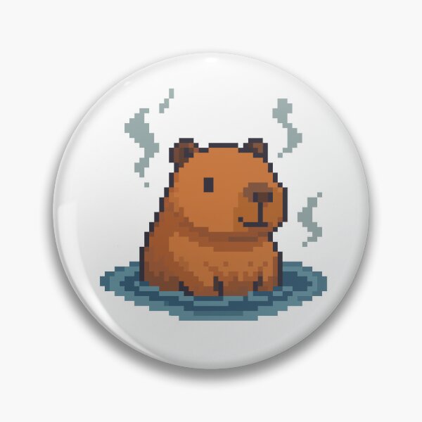 Item preview, Relaxing Capybara in Hot Spring Pixel Art designed and sold by retro_pixel.