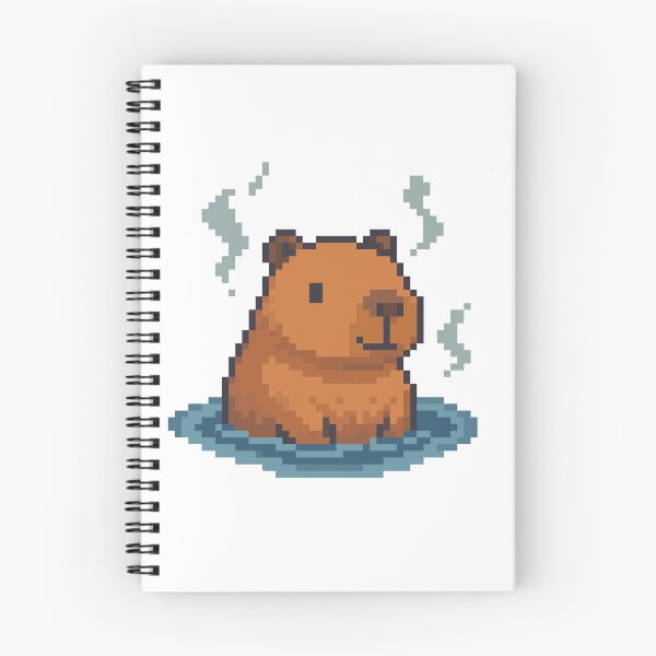 Item preview, Relaxing Capybara in Hot Spring Pixel Art designed and sold by retro_pixel.