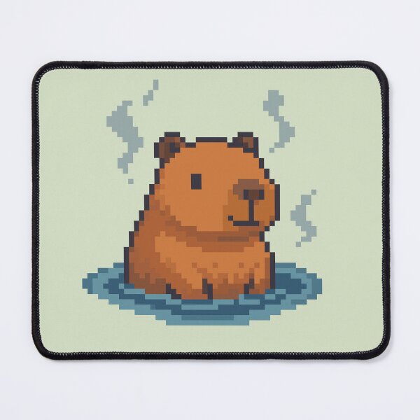 Item preview, Relaxing Capybara in Hot Spring Pixel Art designed and sold by retro_pixel.