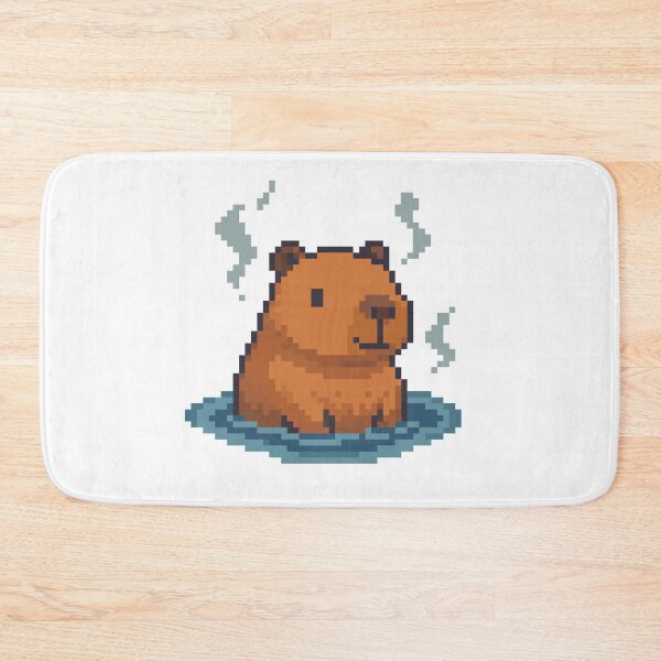 Item preview, Relaxing Capybara in Hot Spring Pixel Art designed and sold by retro_pixel.