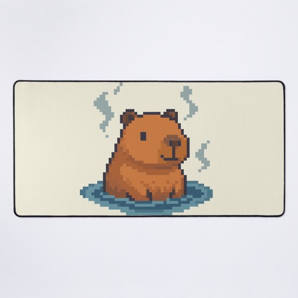 Item preview, Relaxing Capybara in Hot Spring Pixel Art designed and sold by retro_pixel.
