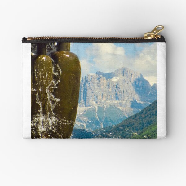 Fountain with the Dolomites beyond Zipper Pouch