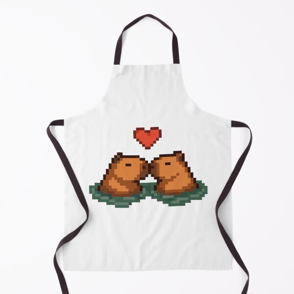 Item preview, Hot Spring Love – Capybara Couple Pixel Art designed and sold by retro_pixel.