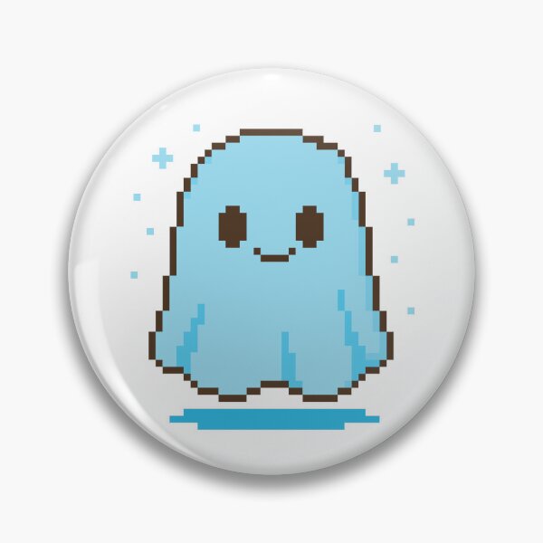 Item preview, Cute Glowing Ghost Pixel Art – Sky Blue designed and sold by retro_pixel.