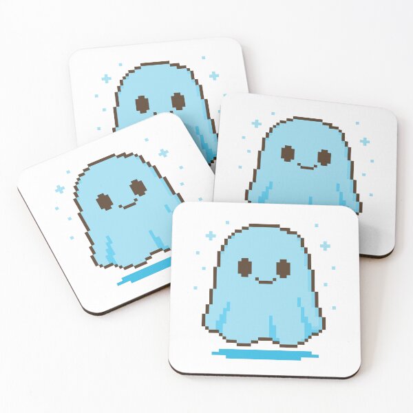 Item preview, Cute Glowing Ghost Pixel Art – Sky Blue designed and sold by retro_pixel.