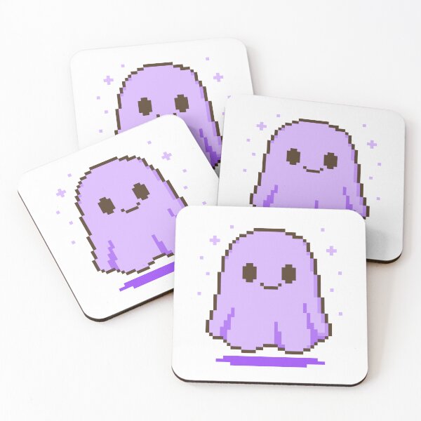 Item preview, Cute Glowing Ghost Pixel Art – Lavender Purple designed and sold by retro_pixel.
