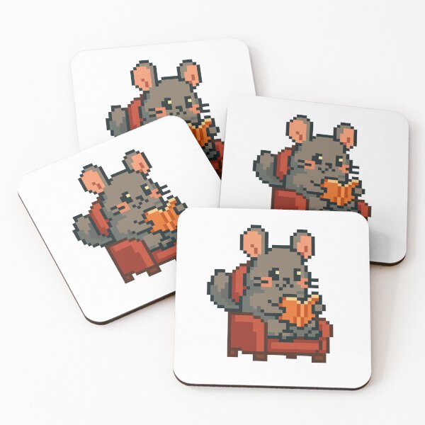 Item preview, Reading Chinchilla Pixel Art – Cute Animal with Book designed and sold by retro_pixel.