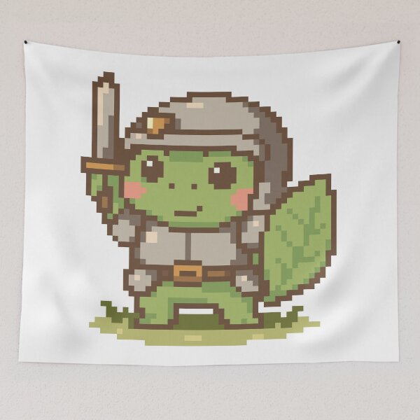 Item preview, Brave Frog Knight – Pixel Art Warrior designed and sold by retro_pixel.