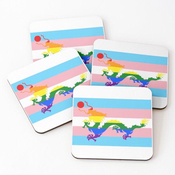 Item preview, Rainbow Imperial Chinese Dragon with Trans Pride Flag designed and sold by Mon & Matrix.