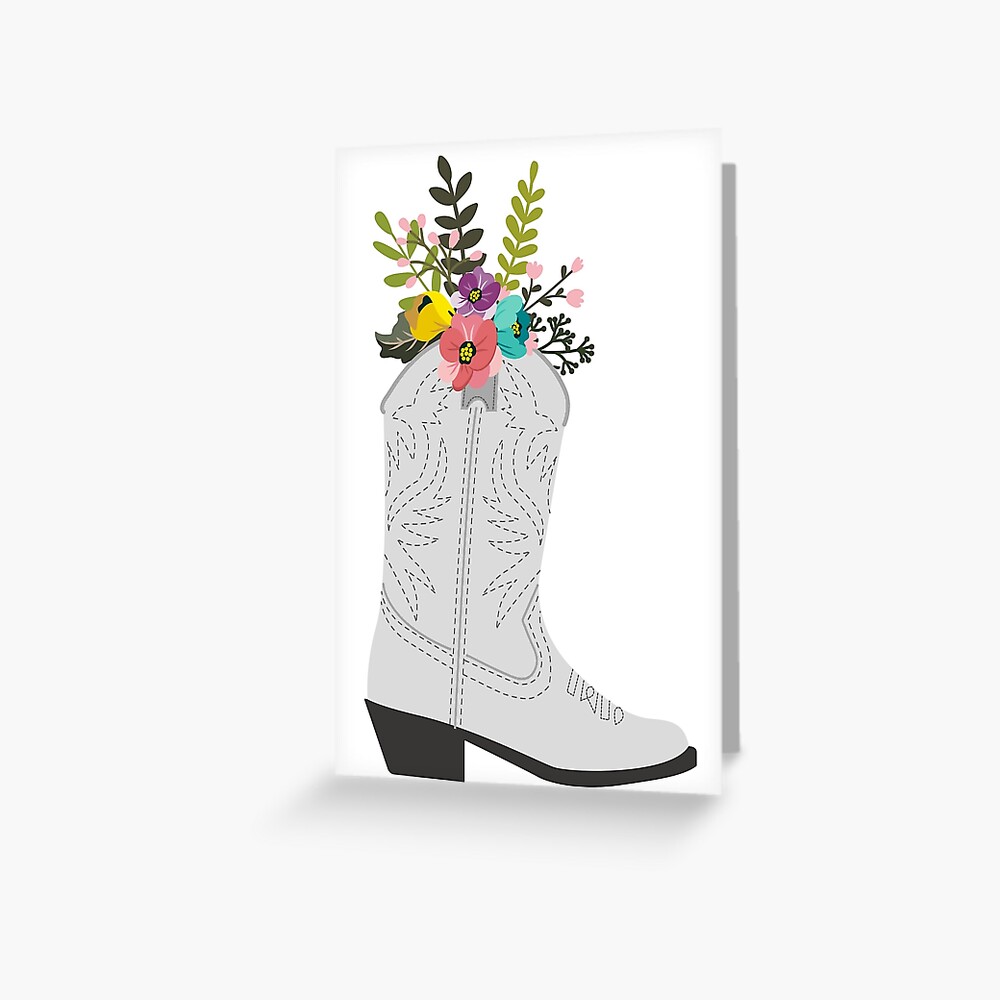 Lamina Artistica Bota Vaquera Floral De Breynoldsdesign Redbubble