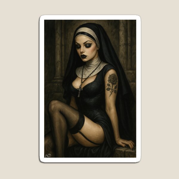Item preview, Nun pinup designed and sold by Blackcandledesigns .