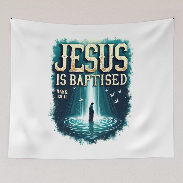 Item preview, Jesus is Baptised — Dramatic Bible Illustration designed and sold by CreativoDesign.