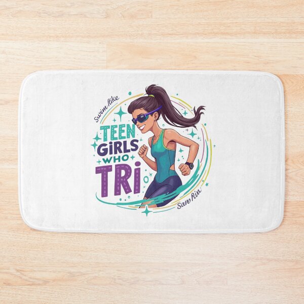 Item preview, “Teen Girls Who Tri – Swim Like a Star” Motivational Triathlon Sticker designed and sold by Triathlongram.