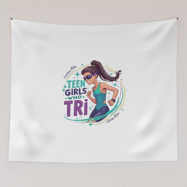 Item preview, “Teen Girls Who Tri – Swim Like a Star” Motivational Triathlon Sticker designed and sold by Triathlongram.