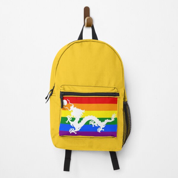 Item preview, White Imperial Chinese Dragon with Pride Rainbow Flag designed and sold by Mon & Matrix.