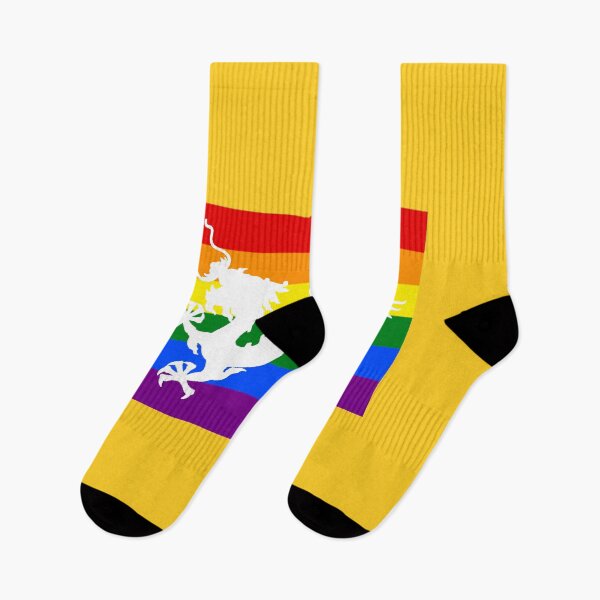Item preview, White Imperial Chinese Dragon with Pride Rainbow Flag designed and sold by Mon & Matrix.