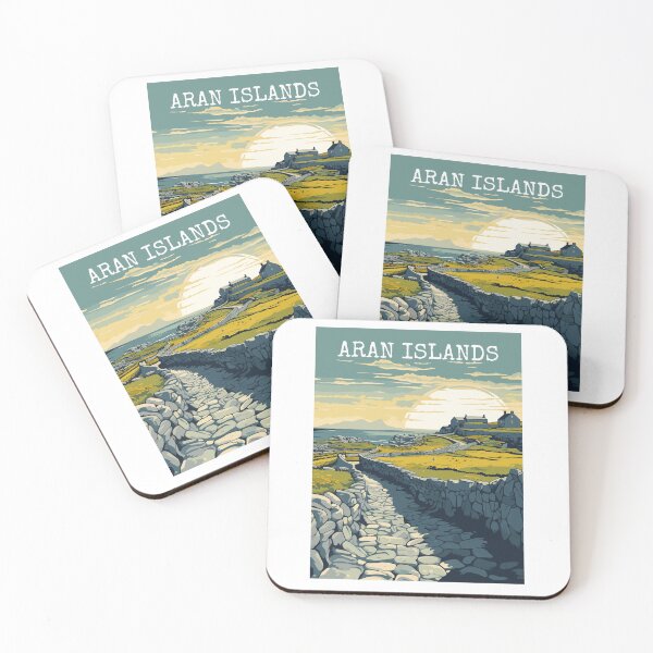 Item preview, Aran Islands in Galway Ireland Retro Travel Art Landscape designed and sold by MaateoDesign.