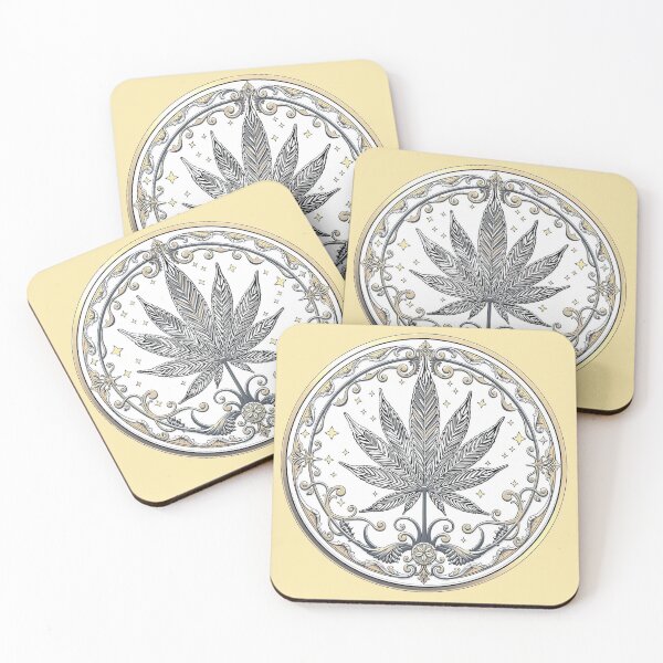 Item preview, Weed leaf Art Nouveau white designed and sold by In-Spirit24.