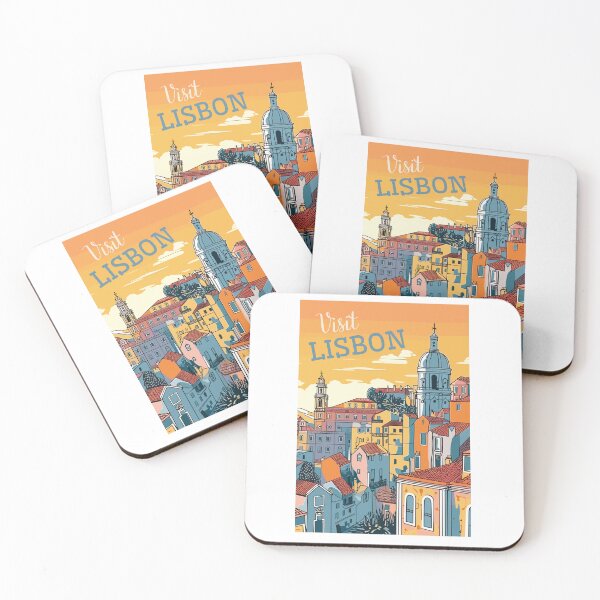 Item preview, Lisbon in Portugal, Retro Art Travel Landscape designed and sold by MaateoDesign.