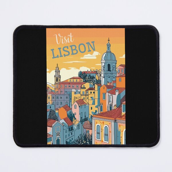 Item preview, Lisbon in Portugal, Retro Art Travel Landscape designed and sold by MaateoDesign.