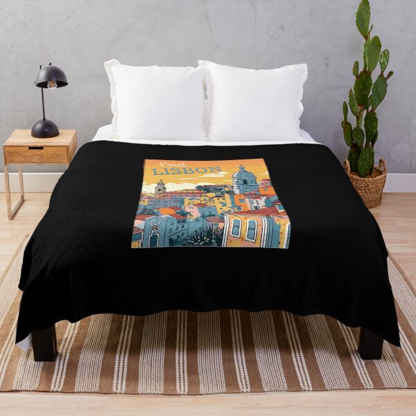 Item preview, Lisbon in Portugal, Retro Art Travel Landscape designed and sold by MaateoDesign.