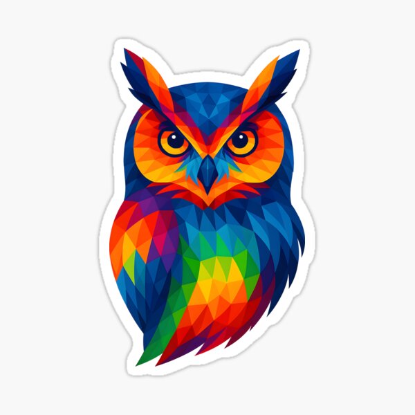 WPAP Style Owl Sticker