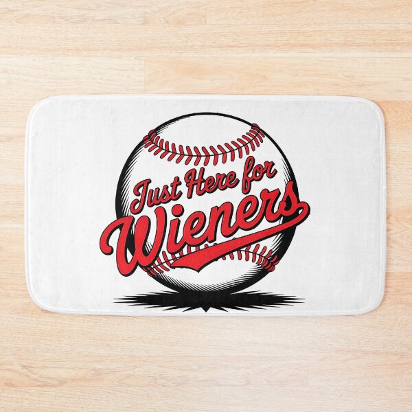 Item preview, Just Here for Wieners, Funny Baseball Hot Dog Design designed and sold by Bliss Find And Design.